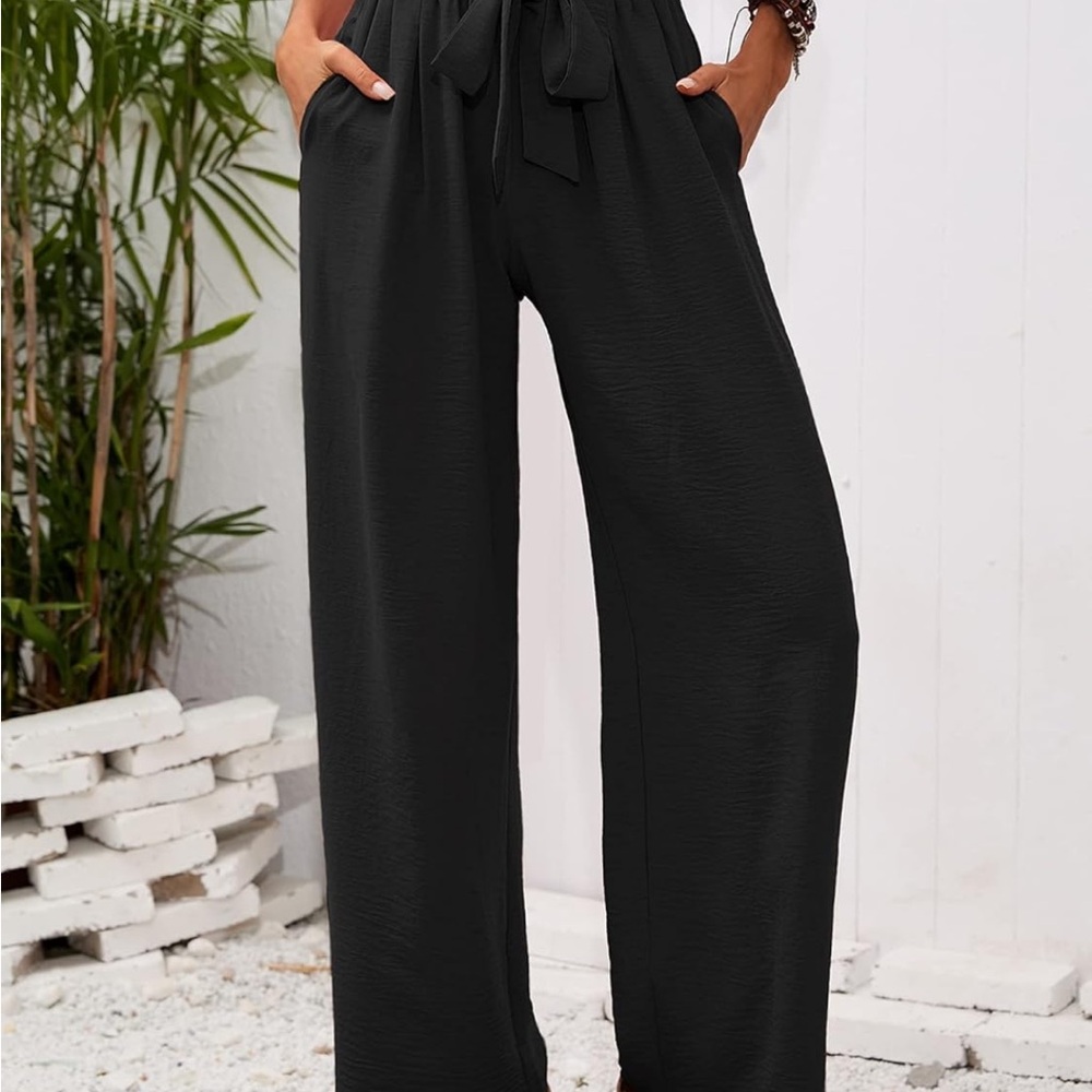 Women’s Wide Leg Tie Knot Pants - Picture 4 of 10